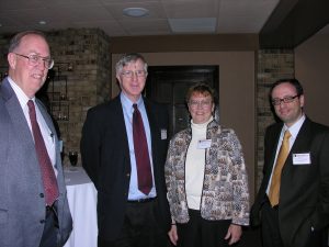 Michael L. Shuler, the 2010 Founder's Day lecturer, mingling with attendees.
